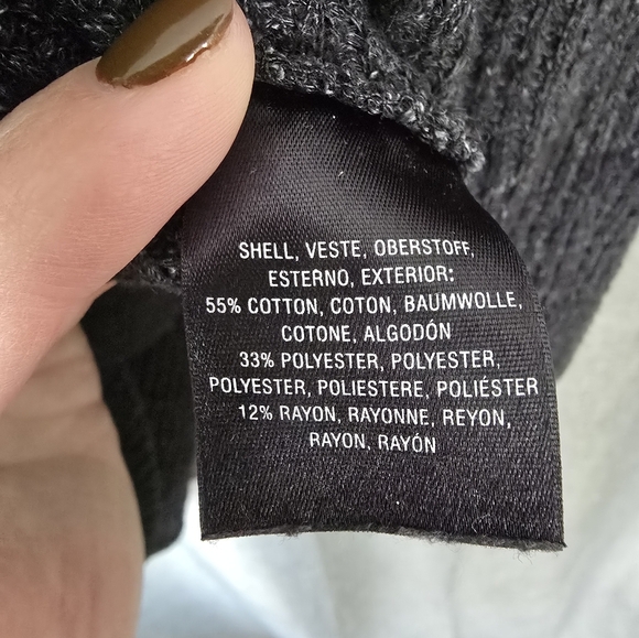 Anthropologie Postcard Dark Grey Thermal Waffle Knit Dolman Sleeve Top Sz S - Picture 5 of 5